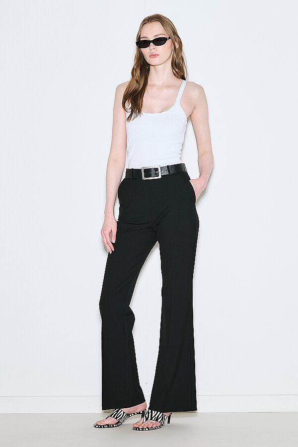 FLARE PAÇA KLASİK PANTOLON SİYAH