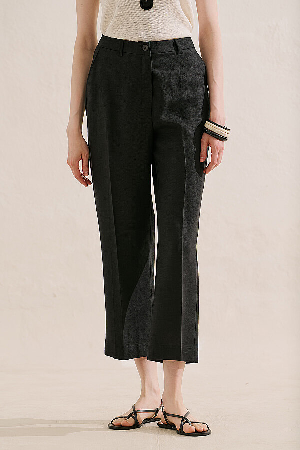 LINEN CLASSIC PANTS BLACK | Manuka