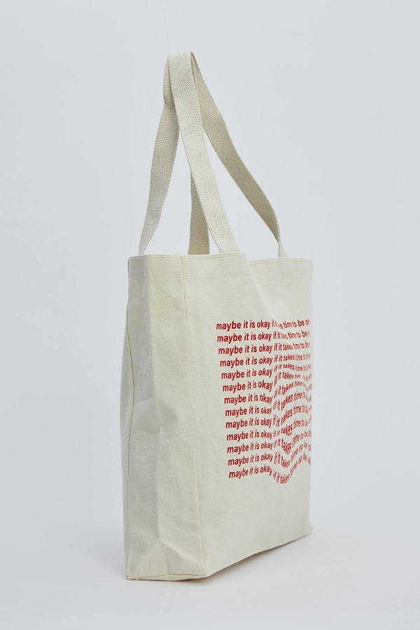 Manuka - PRINTED BELLOWED CLOTH BAG MAYBE IT IS OKAY (1)