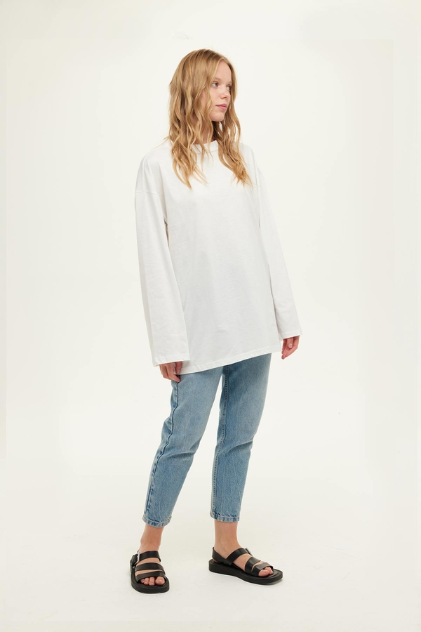 Manuka - GENİŞ KOL OVERSIZE TSHIRT EKRU (1)