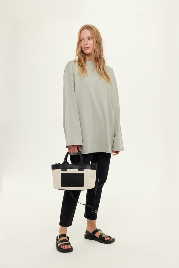 Manuka - GENİŞ KOL OVERSIZE TSHIRT GRİ (1)