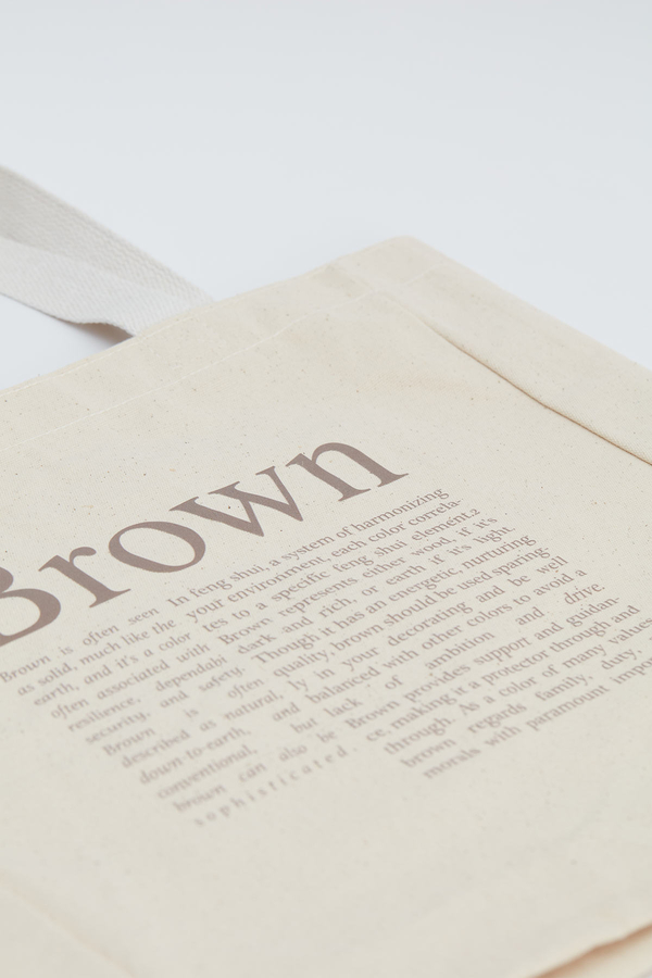 Manuka - PRINTED BELLOWED CLOTH BAG BROWN (1)