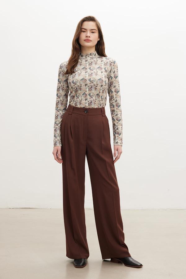 Manuka - PLEATED PALAZZO PANTS COFFEE (1)