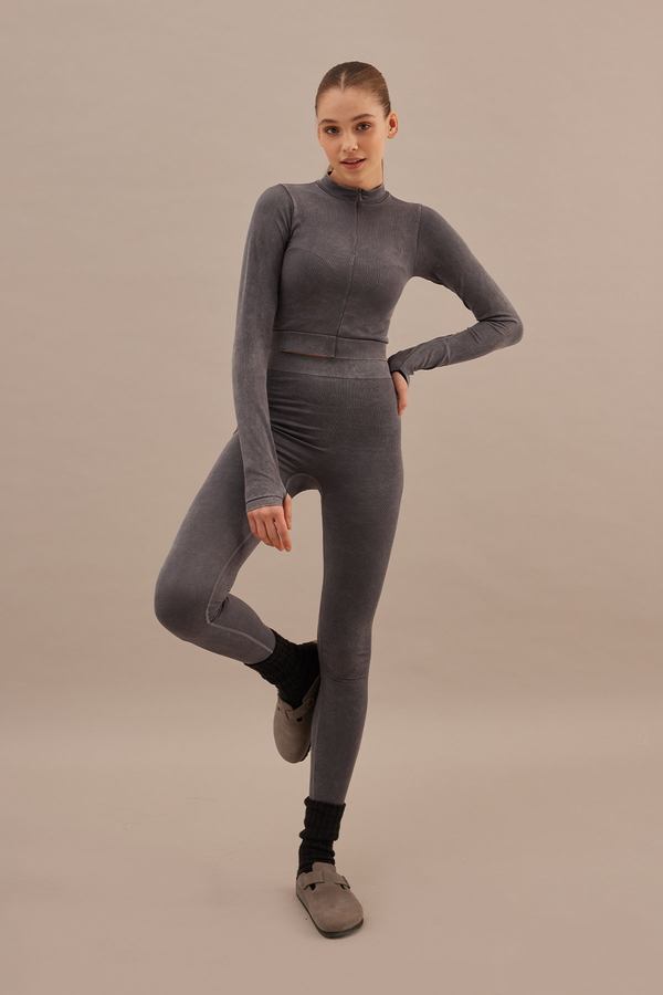 Manuka - TIGHT WASHED TIGHTS ANTHRACITE (1)