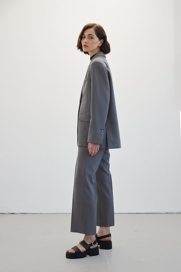 Manuka - WIDE LEG FABRIC PANTS GREY (1)