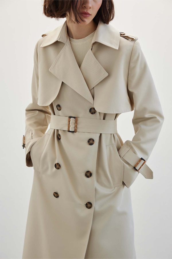 Manuka - DOUBLE-BREASTED CLASSIC TRENCH COAT BEIGE (1)