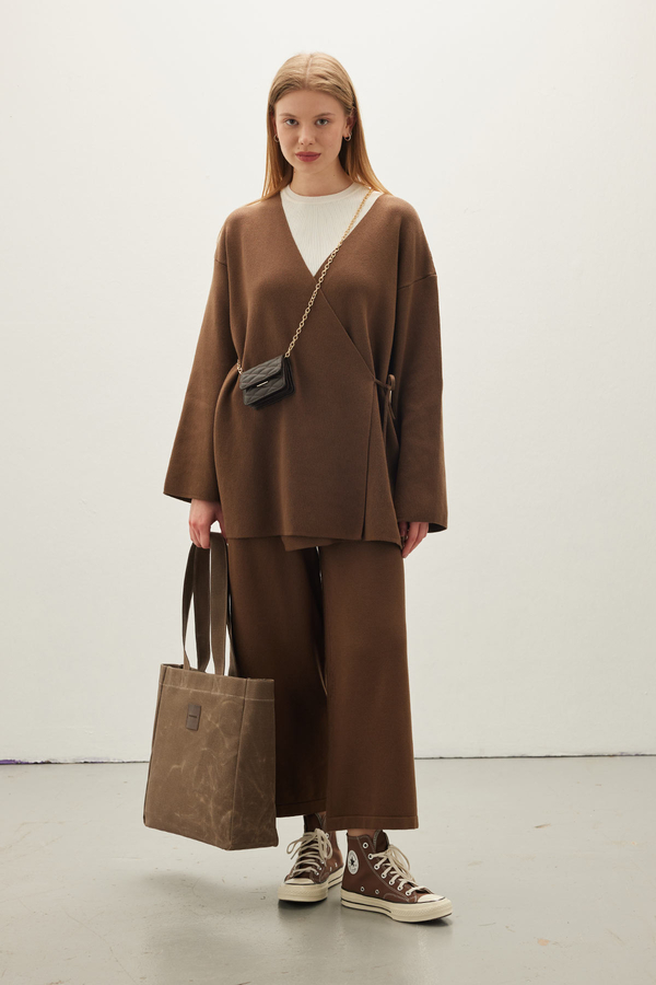  - FINE KNITWEAR KIMONO BROWN (1)