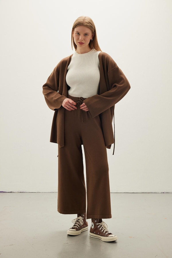  - FINE KNITWEAR PANTS BROWN (1)