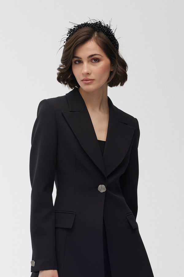 Manuka - SINGLE BUTTON BLAZER JACKET BLACK (1)