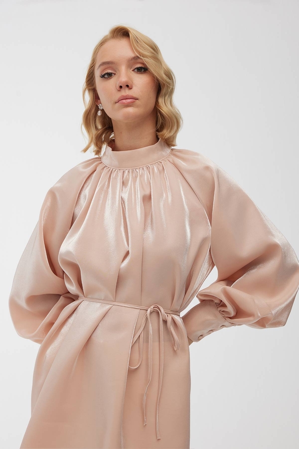Manuka - THIN BELTED EVENING DRESS TUNIC PINK (1)