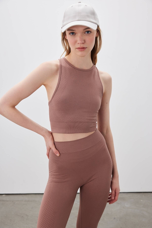 Manuka - SEAMLESS CROP TOP DUSTY ROSE (1)