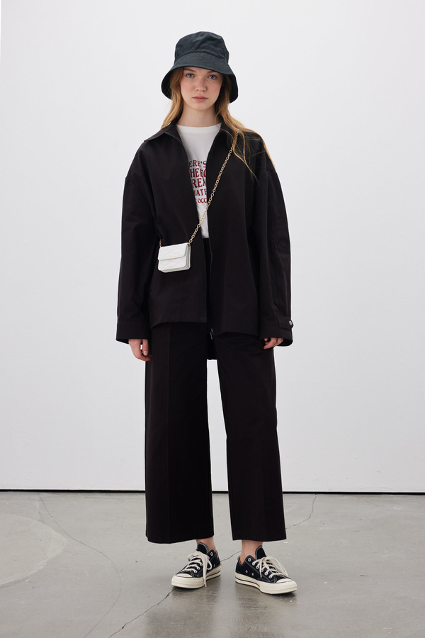 Manuka - GABARDINE OVERSIZED JACKET BLACK (1)