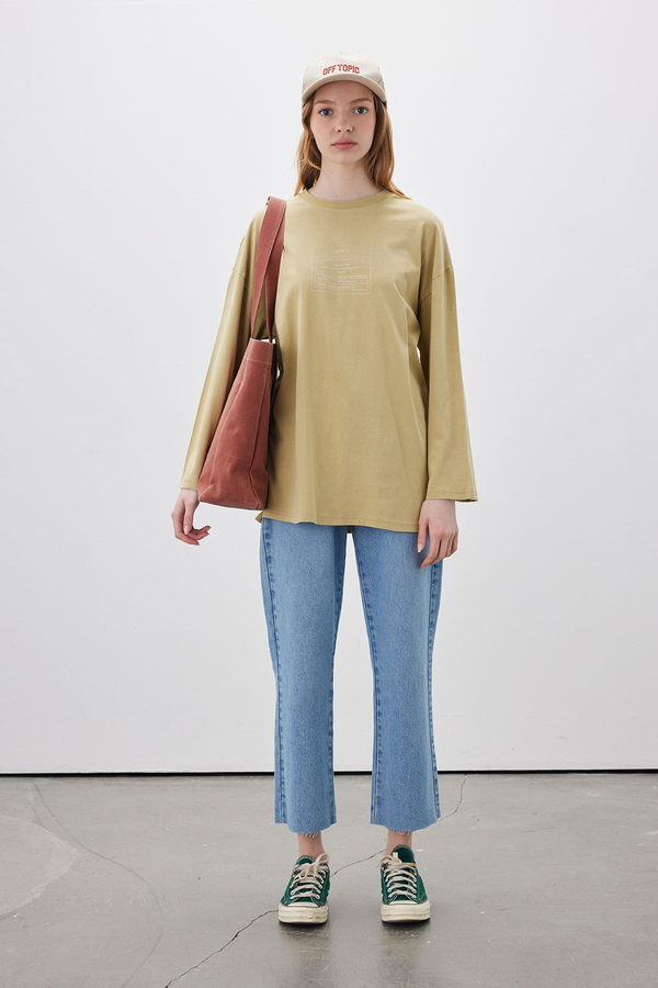 Manuka - PALE EFFECT PRINTED SWEATSHIRT YELLOW (1)