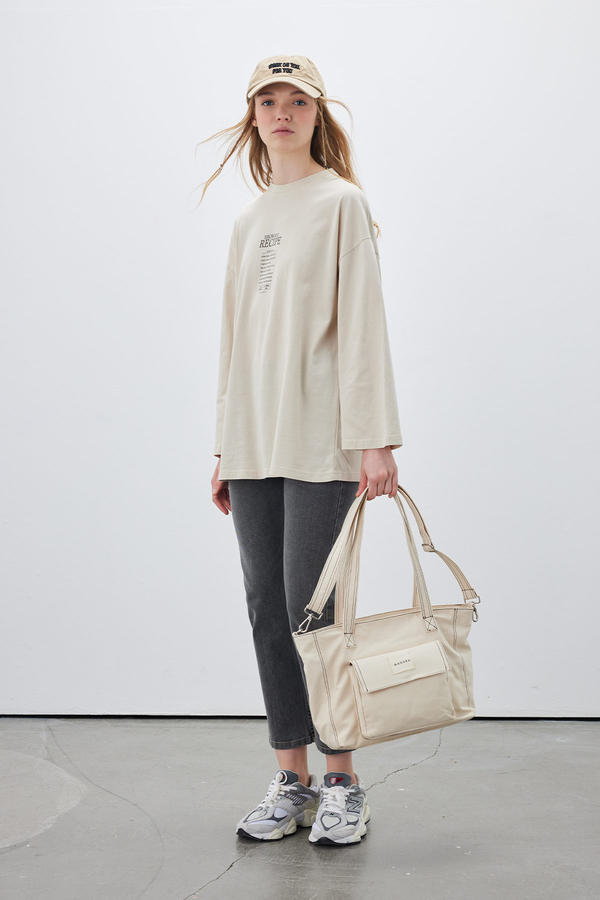 Manuka - PALE EFFECT PRINTED SWEATSHIRT BEIGE (1)