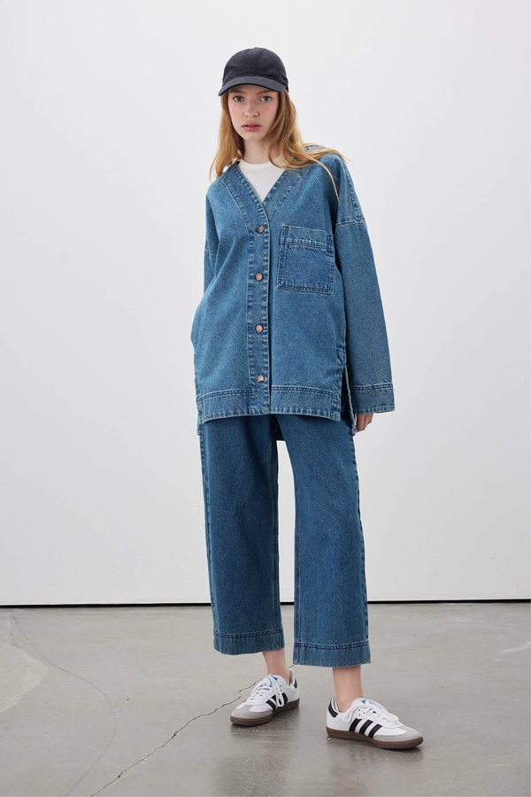 Manuka - BUTTON FRONT DENIM JACKET BLUE (1)