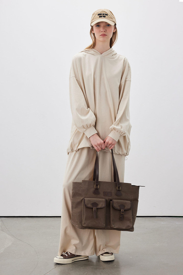 Manuka - WIDE CUT COMFORTABLE PANTS BEIGE (1)