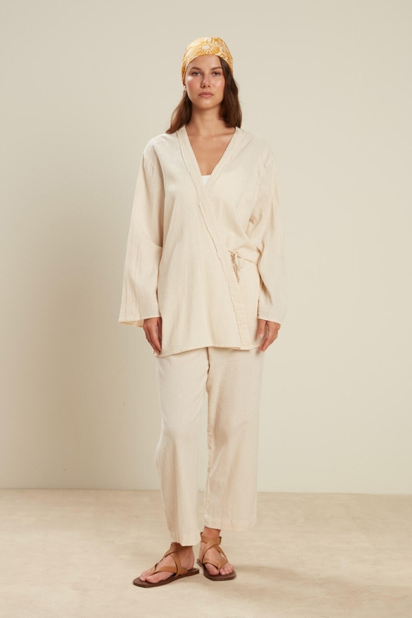 Manuka - COTTON CRINKIL PANTS ECRU (1)
