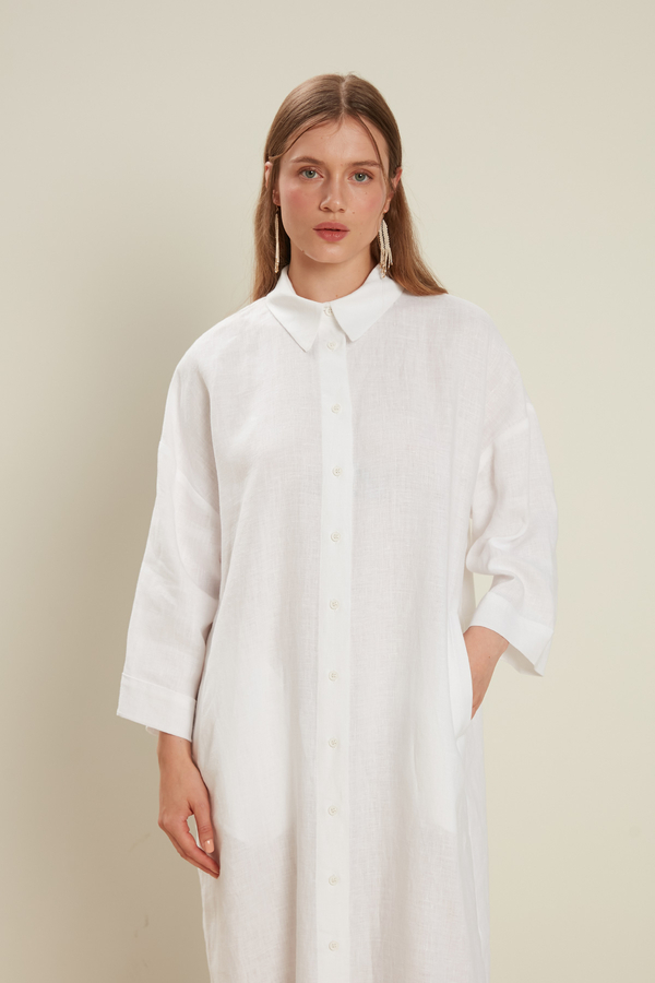 Manuka - LINEN DRESS WHITE (1)