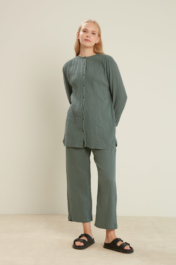 Manuka - MUSLIN PANTS DARK GREEN (1)