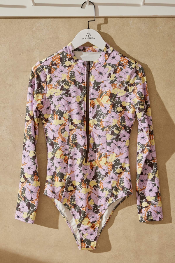 Manuka - PATTERNED ZIPPER SURF SWIMSUIT FLOWER (1)