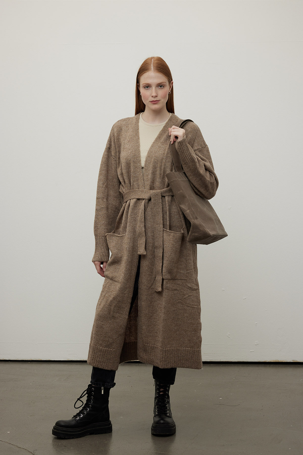 Manuka - LONG OVERSIZED KNITWEAR DRESS MINK (1)