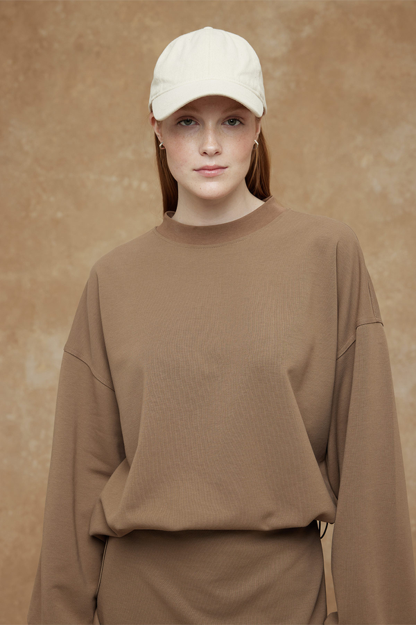 Manuka - ADJUSTABLE SHORT SWEATSHIRT BROWN (1)