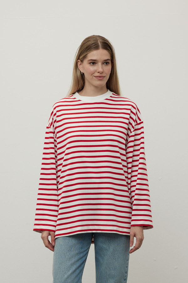 Manuka - STRIPED SWEATSHIRT RED (1)