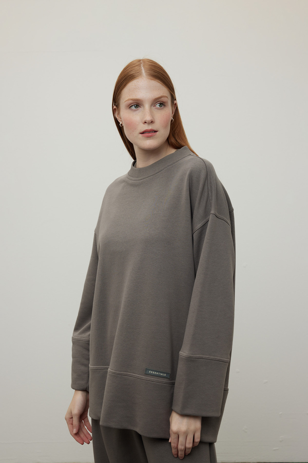 Manuka - DİKİŞ DETAYLI RAHAT SWEATSHIRT ANTRASİT (1)