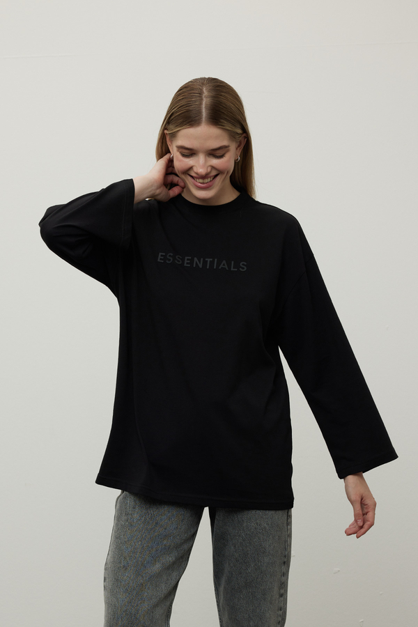 Manuka - WIDE SLEEVE PRINTED TSHIRT BLACK (1)