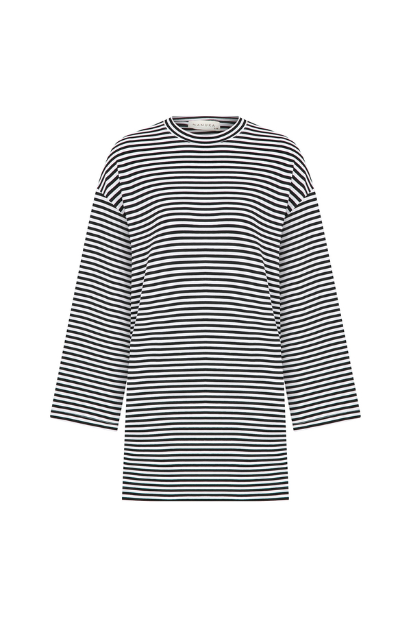 Manuka - LONG SLEEVE STRIPED T-SHIRT STRIPES S-BLACK (1)