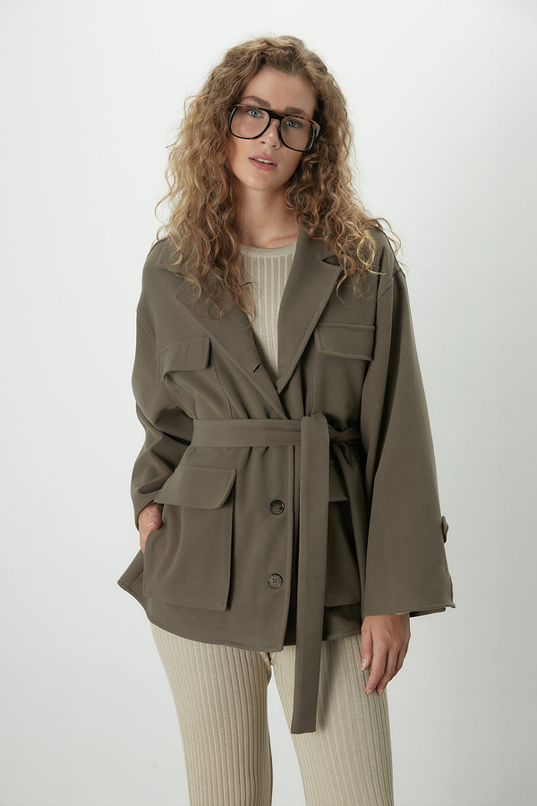Manuka - CACHET JACKET WITH SAFARI POCKETS ASHKY KHAKI (1)
