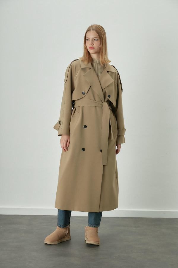 PREMIUM OVERSIZED TRENCH COAT BEIGE