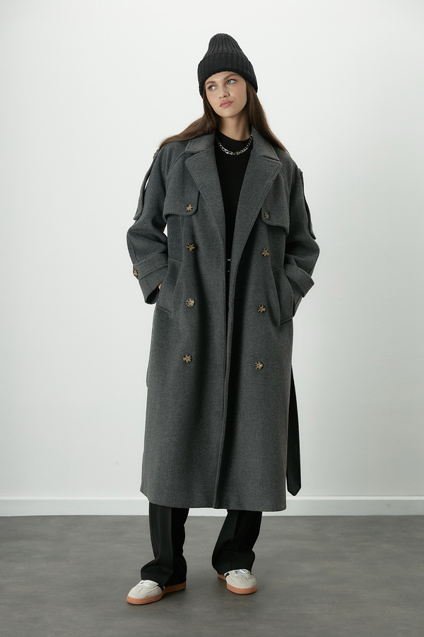 Manuka - PREMIUM STAMP TRENCH COAT ANTHRACITE (1)