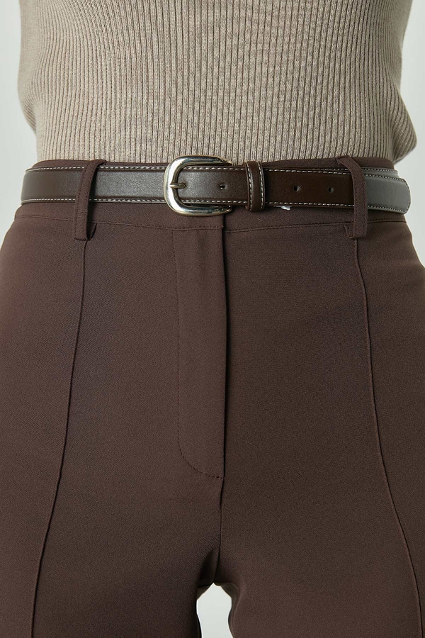Manuka - CONTRAST BELT WITH STITCHING DETAIL BITTER BROWN (1)
