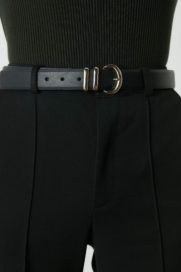 MANUKA - OVAL BUCKLE BELT BLACK (1)