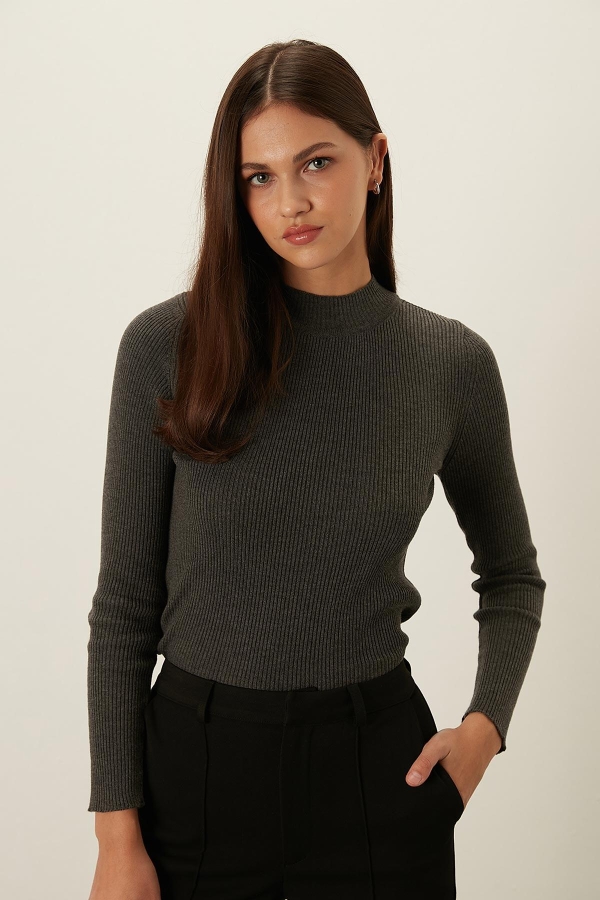 MANUKA - TURTLENECK KNITWEAR BODY ANTHRACITE