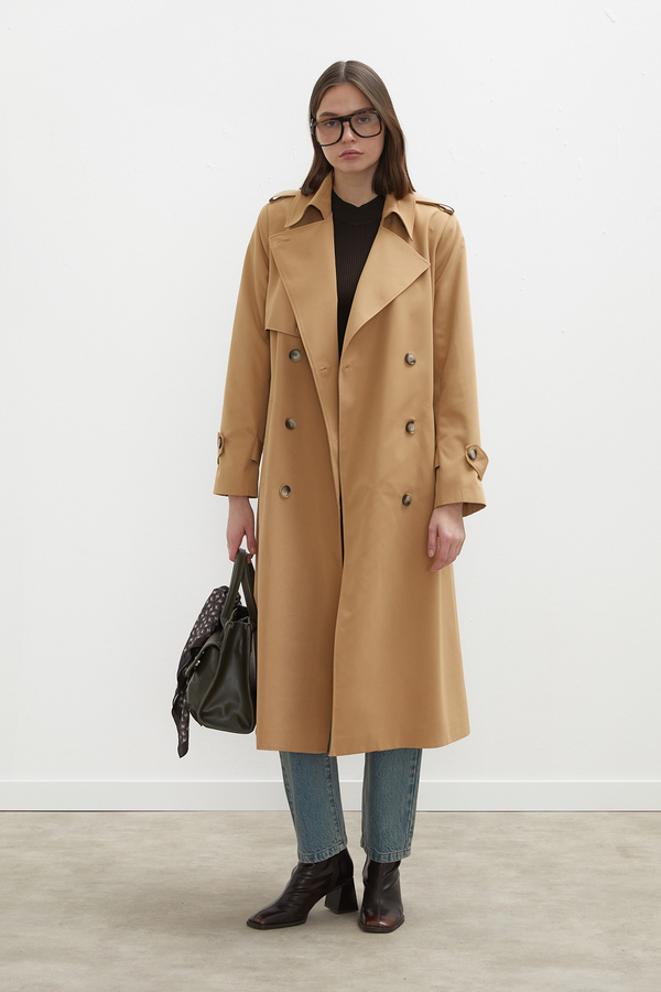 Manuka - OVERSIZE PLAIN COVER TRENCH COAT CAMEL (1)