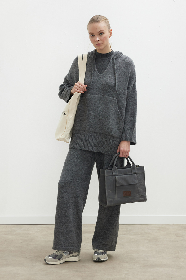 Manuka - COZY KNITWEAR TROUSERS ANTHRACITE (1)