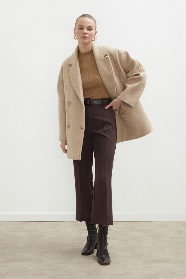 Manuka - STRAIGHT CUT FABRIC PANTS BITTER BROWN (1)