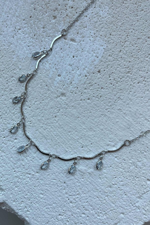 Manuka - ELLIPSE STONE NECKLACE SILVER (1)
