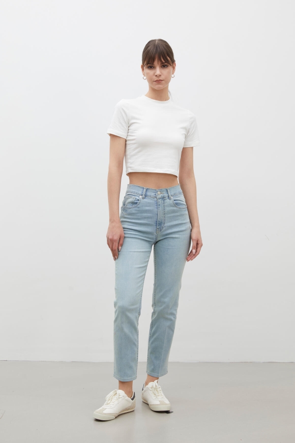 BOOTCUT FIT DENİM PANTOLON AÇIK MAVİ · 2
