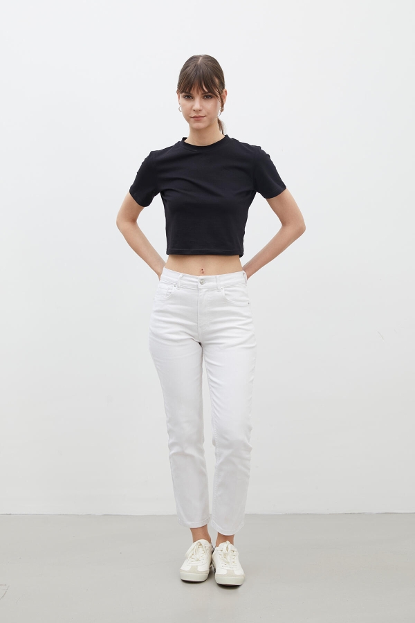BOOTCUT FIT DENİM PANTOLON BEYAZ · 3