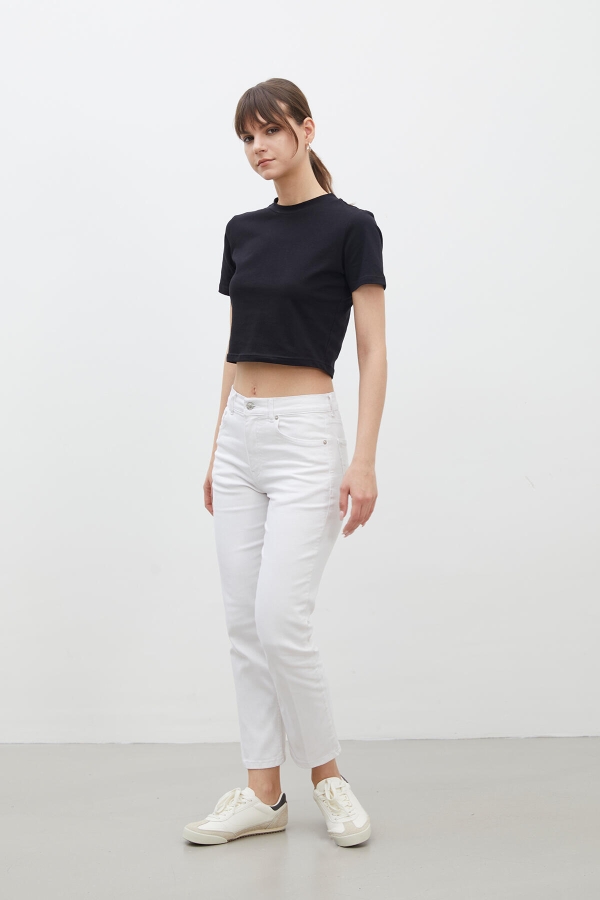 BOOTCUT FIT DENİM PANTOLON BEYAZ · 4
