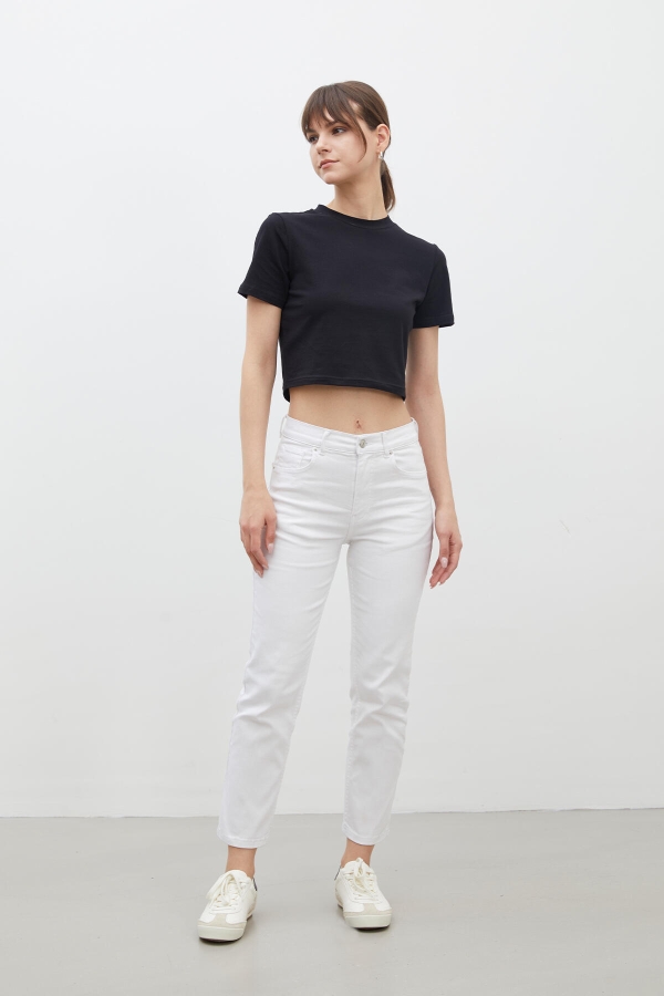 BOOTCUT FIT DENİM PANTOLON BEYAZ