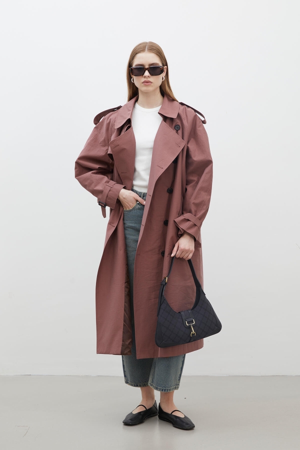 KOPENHAG OVERSIZE TRENCH COAT DRIED ROSE | Manuka