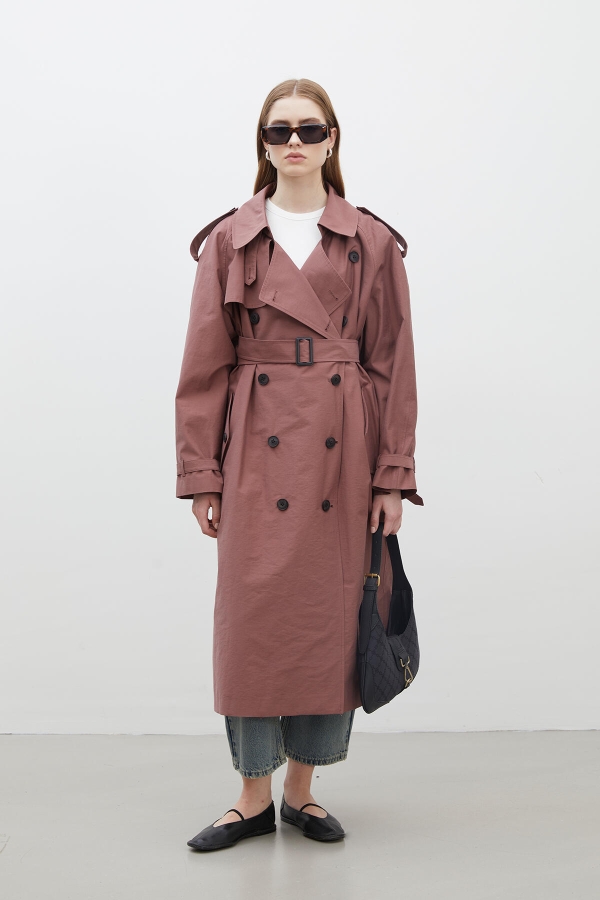 muguet rose midi trench coat ダークベージュ KOPENHAG OVERSIZE TRENCH COAT DRIED ROSE | Manuka