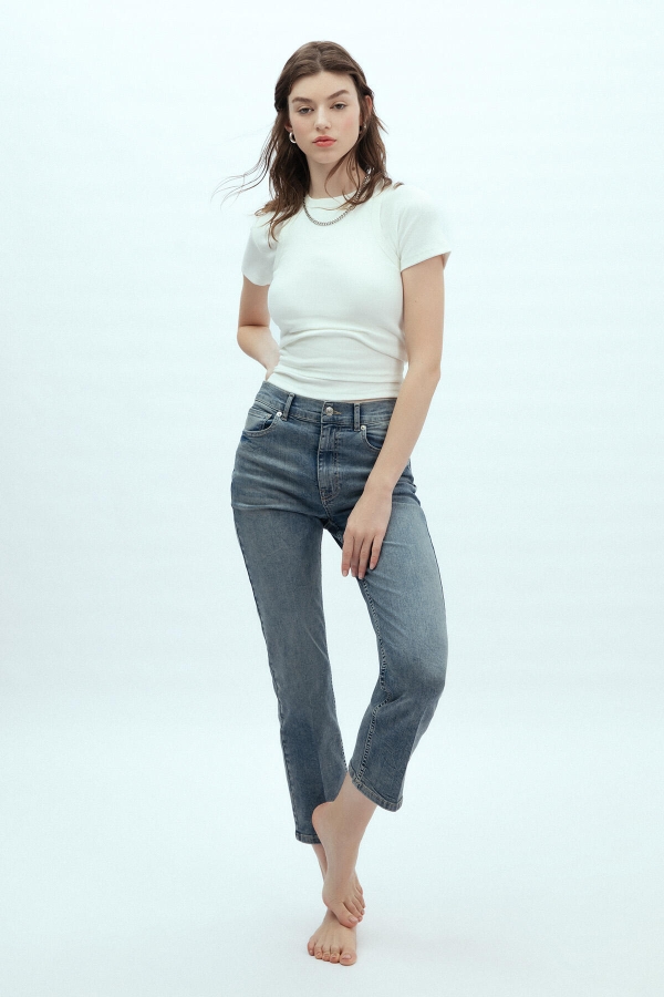 BOOTCUT FIT DENİM PANTOLON MAVİ