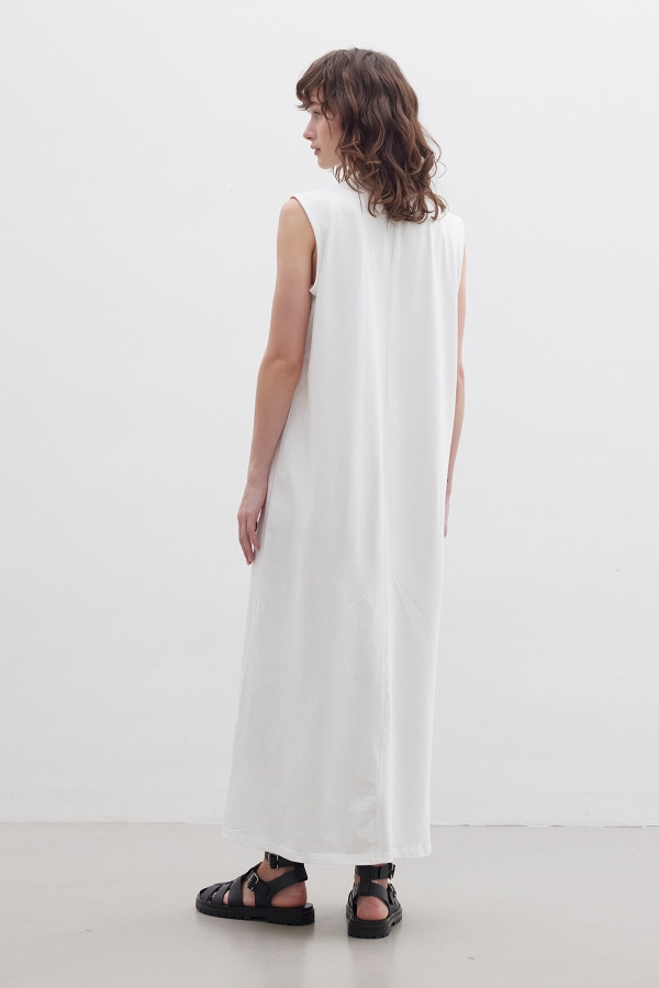 KNITTED LINING DRESS ECRU - 4