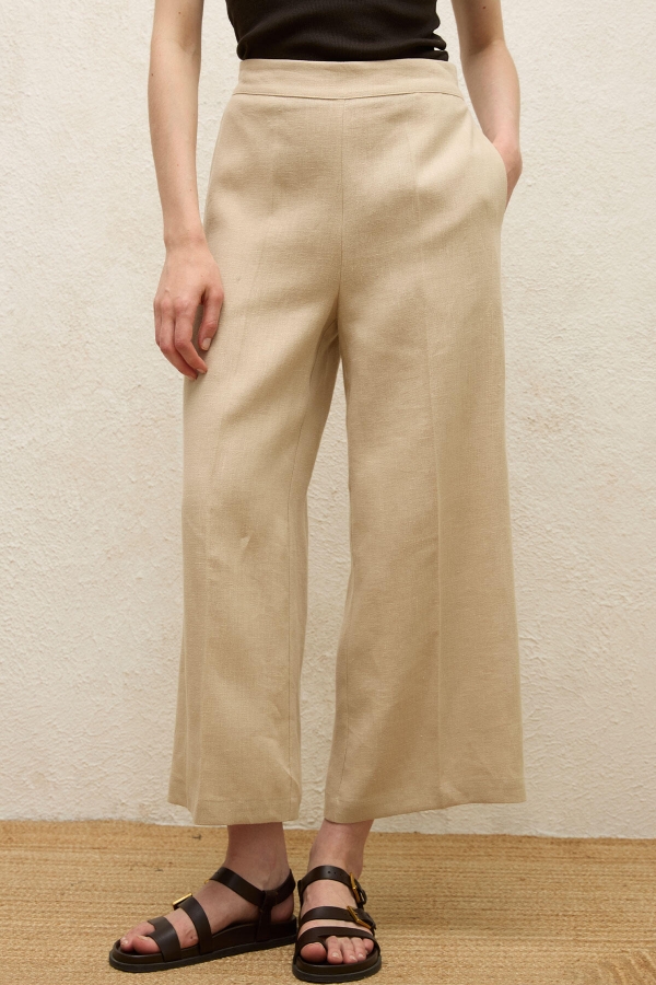 ÜTÜ İZLİ KETEN PANTOLON NATURAL · 6