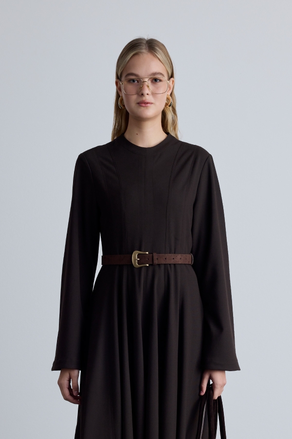 MANUKA - SUEDE LEATHER BUCKLE BELT BROWN